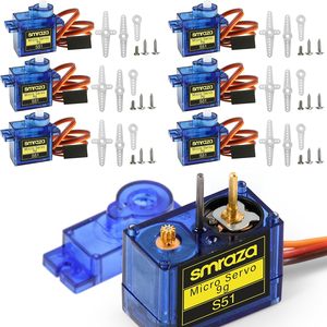 Kit de micro servo Smraza 9g S51 à engrenages métalliques pour Arduino, voiture robot RC, avion, hélicoptère - Product Image 1