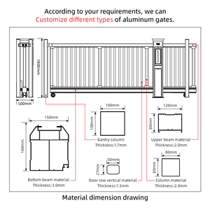 Cancello Scorrevole Industriale in Alluminio per Esterni, Hotel, Officine, Magazzini, Aeroporti, Cancello Automatico a Sbalzo - Product Image 2