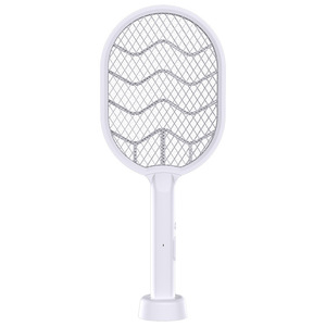 Raquette électrique anti-moustiques avec lumière LED, plastique blanc, 2 en 1, usage intérieur - Product Image 5