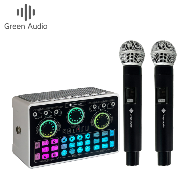 GAX-HC29 BT Karaoke Machine3-in-1 Portable Speaker System Audio Interface With Microphones Sound Card for Singing Live Streaming