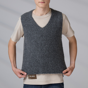 Chaleco de Punto sin Mangas con Cuello en V de Lana de Alpaca de Alta Calidad OEM ODM, Chaleco de Suéter Personalizado para Estudiantes y Hombres - Product Image 3