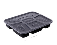 Contenitore per Alimenti da Asporto Rettangolare in PP Senza BPA, Riciclabile, con 5 Scomparti e Coperchio Trasparente a Chiusura Ermetica, Marca ZY