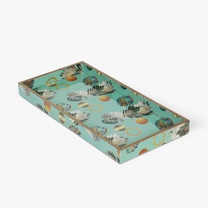 Plateau de service décoratif moderne fait à la main en résine de style européen avec finition en émail imprimé pour la maison, l'hôtel et le restaurant. - Product Image 1