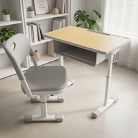 Ensemble bureau et chaise réglables en hauteur pour étudiants, robuste et ergonomique, table d'étude scolaire pour salle de classe, mobilier pour projets scolaires