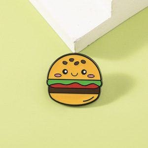 Broche de Metal con Diseño de <span class=keywords><strong>Hamburguesa</strong></span> y Papas Fritas de Dibujos Animados Americanos, Accesorio Personalizado para Ropa y Bolsos, Pin de Solapa de Aleación de Zinc - Product Image 2