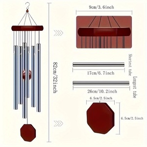 <span class=keywords><strong>Carillon</strong></span> éolien suspendu à tube en aluminium de 94 cm, style moderne, en bois de jacaranda, à notes basses, le plus vendu - Product Image 4