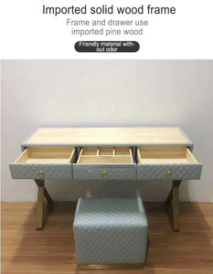 <span class=keywords><strong>Stile</strong></span> di lusso in marmo <span class=keywords><strong>vestirsi</strong></span> make up table dressering tavolo <span class=keywords><strong>con</strong></span> specchio e sgabello per un set di mobili camera da letto - Product Image 4