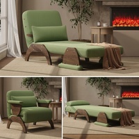 Sofá Cama Convertible Moderno JASIWAY, Sillón Plegable de 30 Pulgadas, Tapizado en Pana |   Respaldo ajustable en 5 posiciones, cubierta de reposabrazos extraíble, tamaño pequeño
