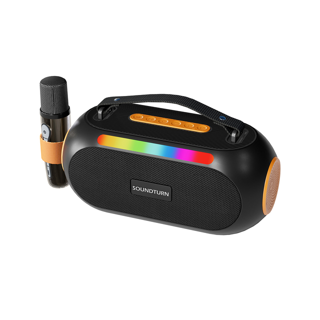 Wireless Karaoke Speaker Machine with 2 Microphones Portable Bluetooth Speaker KTV Player for Family Party Gift
