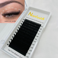 Extensions de cils volume effet velours mat noir intense, faites à la main, sans cruauté animale, fournitures pour extensions de cils, logo personnalisé, individuelles