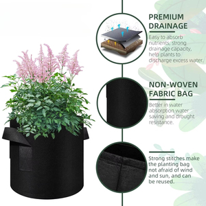 10-Pack 5 gallons <span class=keywords><strong>sac</strong></span> <span class=keywords><strong>de</strong></span> culture 300G tissu bleuets plante <span class=keywords><strong>sac</strong></span> <span class=keywords><strong>de</strong></span> culture fleur <span class=keywords><strong>feutre</strong></span> planteur pots non tissé semis légumes sacs <span class=keywords><strong>de</strong></span> culture - Product Image 3
