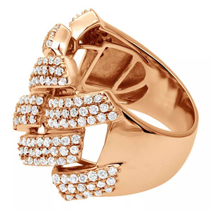 Unique Design Trendy Women's Solid 925 Sterling Silver Moissanite Stone Cluster Setting Rose Gold Plated Third Party <b>Ring</b> - Product Image 6