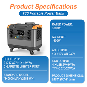 3000W Portable Power Stations 400W <b>Solar</b> Pure Sine Wave Output Battery 840000mAh Built-in External Battery <b>Solar</b> <b>Generator</b> Porta - Product Image 5