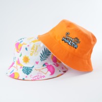 Yukaihe Custom Reversibele Geborduurde Bucket Hats van Katoen, All-over Print voor Dames en Kinderen