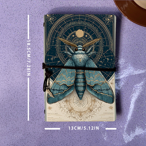 Fatti a mano Vintage A6 Notebook chiusura cravatta 160 pagine rimovibile regalo ideale per simposio note di incontro con falena Celestia - Product Image 4