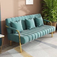 Canapé en Tissu Nordique Luxe Moderne Salon Chambre Simple Velours Cadre en Fer