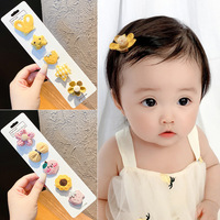 Set jepit rambut anak, aksesori jepit rambut bunga hewan kartun, mahkota buah gaya Korea