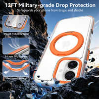 Étui de téléphone magnétique multifonction en métal avec cadre d'objectif pour iPhone 17, coque transparente antichoc et anti-chute avec support rotatif