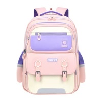 Sac à dos pour élèves du primaire (3e-6e année) en nylon Oxford, léger, grande capacité, avec fermeture éclair et double bretelle incurvée, design tendance