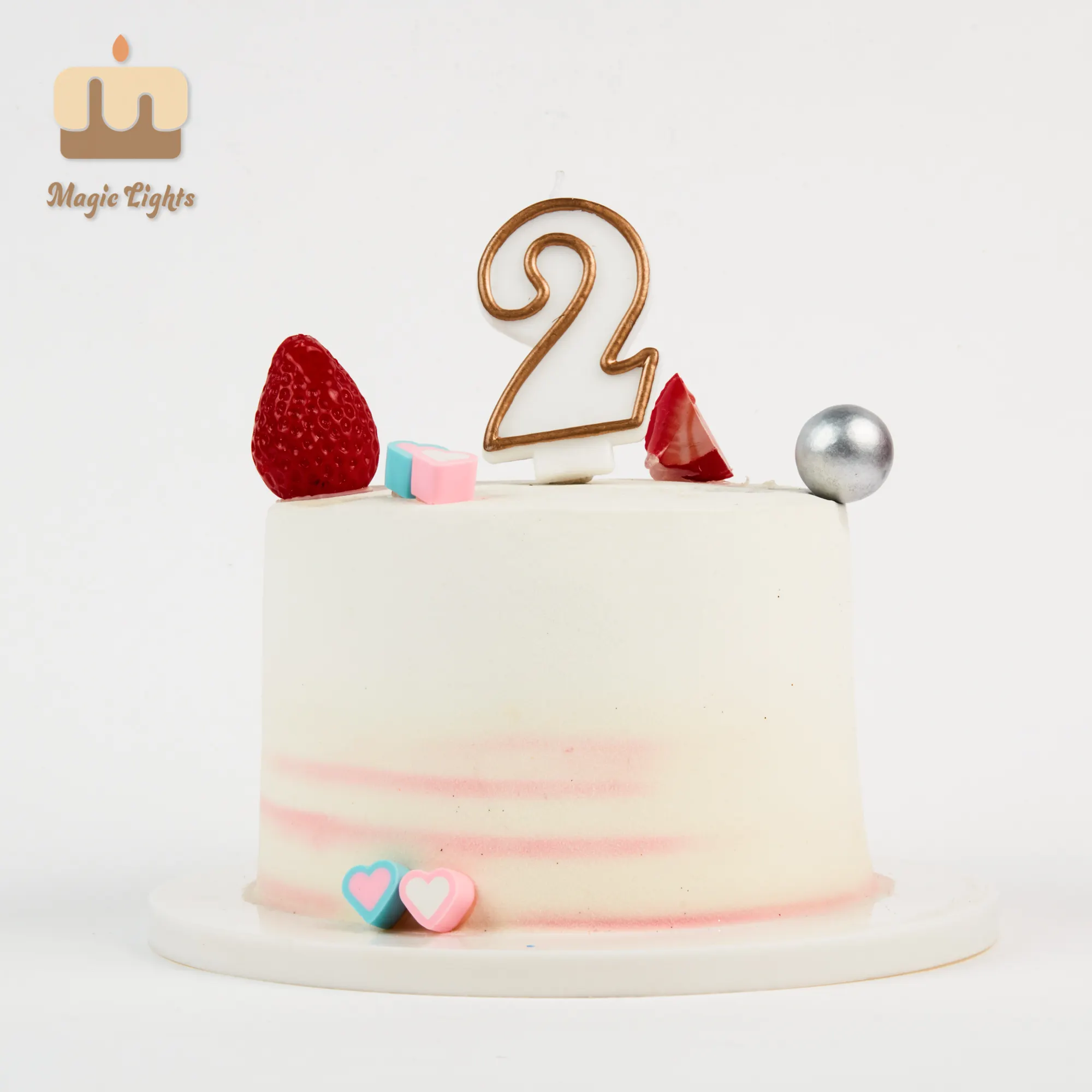 誕生日パーティーのための安い人気の両面赤いボーダーケーキ番号キャンドル