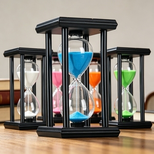 นาฬิกาทรายไม้โอเอ็มนาฬิกาทรายสี่เสาสำหรับเด็กโต๊ะเรียนและสำนักงาน - Product Image 6