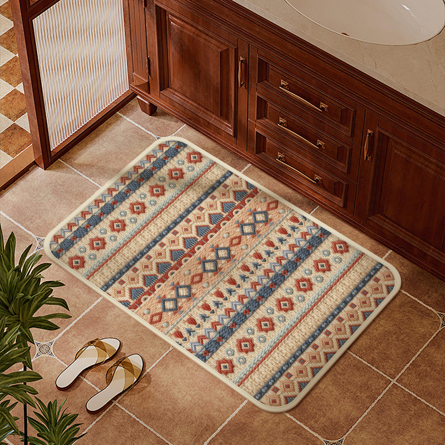 Warm woven diamond pattern