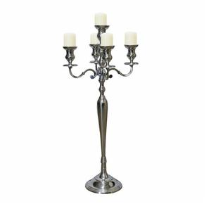 Candelero plateado brillante de 5 brazos de diseño moderno para eventos de Navidad y decoración del hogar de fiestas - Product Image 1