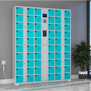 Gabinete de Almacenamiento Moderno de Acero para Teléfonos Móviles y Herramientas Eléctricas - Cerradura Electrónica Integrada con Carga, Cerradura con Llave, Intercomunicador e Impermeable - Product Image 6