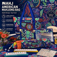 Ensemble de 3 sacs de rangement portables en toile polyester pour Mahjong américain, étui de transport pour tuiles, imperméable, durable et écologique