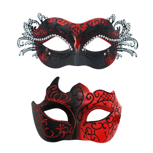 หน้ากากแฟนซีสำหรับคู่รักชาวจีน หน้ากากโลหะรูปผีเสื้อแบบโรมัน สำหรับงานปาร์ตี้ฮาโลวีน แบบครึ่งหน้า - Product Image 3