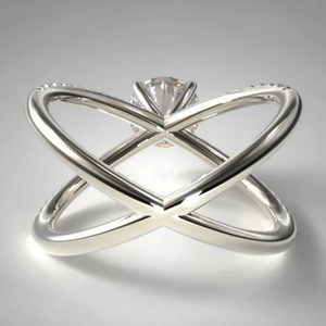 Anello a croce creativo a forma di X per donna, gioiello alla moda per le dita - Product Image 3