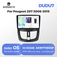 DUDUAUTO Convient pour Peugeot 207 2006-2015, système multimédia Android modifié pour voiture, navigation Bluetooth, Car-play, écran de recul