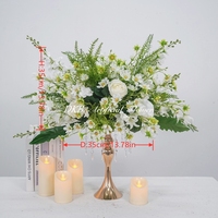 Boule de fleurs artificielles réaliste en tissu de soie bleu de 50 cm, faite à la main, légère, pour la Saint-Valentin, Noël