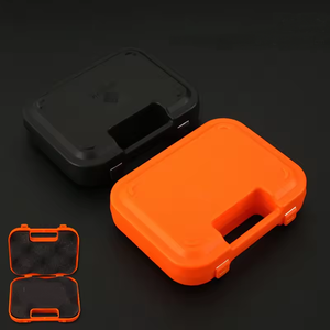 Mini llavero de metal barato, modelo de pistola de juguete, caja de plástico para almacenamiento y transporte, funda de pistola compacta y ligera marrón - Product Image 4