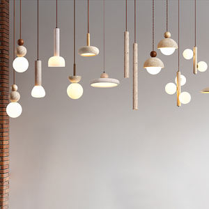 Lustre suspendu LED de conception nouvelle, fabriqué sur mesure, en fer et en verre, style moderne, décoration intérieure, hôtel, crème - Product Image 1