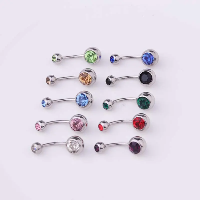 Navel Bars Piercing Belly Rings Belly Button Rings 316L Stainless Steel Fashion Ombligo Nombril Body Jewelry Navel Piercing Sexy