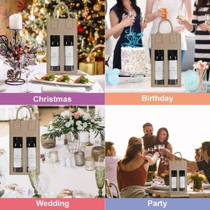 Borsa Portabottiglie in Feltro Personalizzata con Logo, Borsa per Vino Divisa in Due Scomparti, Borsa in Feltro di Alta Qualità con Gancio - Product Image 6