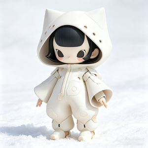 Statua in Resina da Collezione Ragazza con Cappuccio a Orecchie di <span class=keywords><strong>Gatto</strong></span>, Modello Decorativo Kawaii per Adulti, Confezionata - Product Image 1