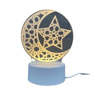 Ramadán decoración del hogar regalo LED 3D lámpara táctil EID Mubarak Ramadán decoraciones luz musulmana fiesta suministros