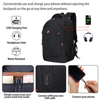 Sac à dos de voyage pour ordinateur portable, Anti-vol, avec Port de chargement USB, cartable professionnel étanche