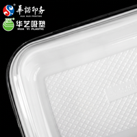 87 HY1595 Boîte d'emballage rectangulaire jetable en plastique PET pour gâteaux, avec base blanche et couvercle transparent