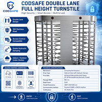 Tourniquet rond à double voie anti-escalade pleine hauteur, étanche, en acier inoxydable 304, barrière hydraulique à solénoïde pour bureau