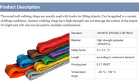 Toptan WLL 1t-30t yüksek mukavemetli 100% Polyester çok fonksiyonlu döngü yuvarlak Lifitng Web Sling CE GS onaylı