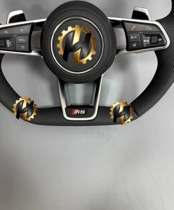 Volante Deportivo de Cuero Negro para <span class=keywords><strong>Audi</strong></span> R8, Estilo Clásico de 3 Radios, Semiperforado, Sin Dos Llaves, Venta al Por Mayor HZ - Product Image 6