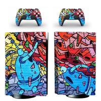 P5 Skin Console et Controller Wrap Vinyl Cover Decal Skins Wraps pour PlayStation 5 PS5 Disc Version CD-ROM Version Stickers
