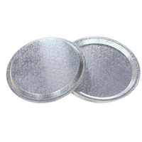 Plateau rond en aluminium de 12 pouces, de qualité alimentaire, recyclable, jetable, en PET, avec gaufrage, pour pizza et plats à emporter