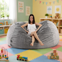 Fauteuil pouf géant de 1,80 m en fausse fourrure de lapin, housse de canapé paresseux ronde et moelleuse, coussin de salon doux et luxueux pour salon et chambre à coucher