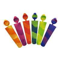 Tube à glaces réutilisable en silicone facile à démouler pour la fabrication maison de glaces et de bâtonnets glacés, avec couvercle