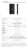 Lexar SL300 SSD Eksternal 1TB USB 3.2 Gen 2 Solid State Disk Kecepatan Tinggi 1050MB/s SSD Portabel 2TB Hard Drive untuk Desktop Laptop