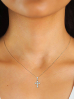 Charme fidèle pour hommes et femmes en argent 925 certifié 3mm Moissanite Choker Christian Cross Certified Christian Moissanite Colliers